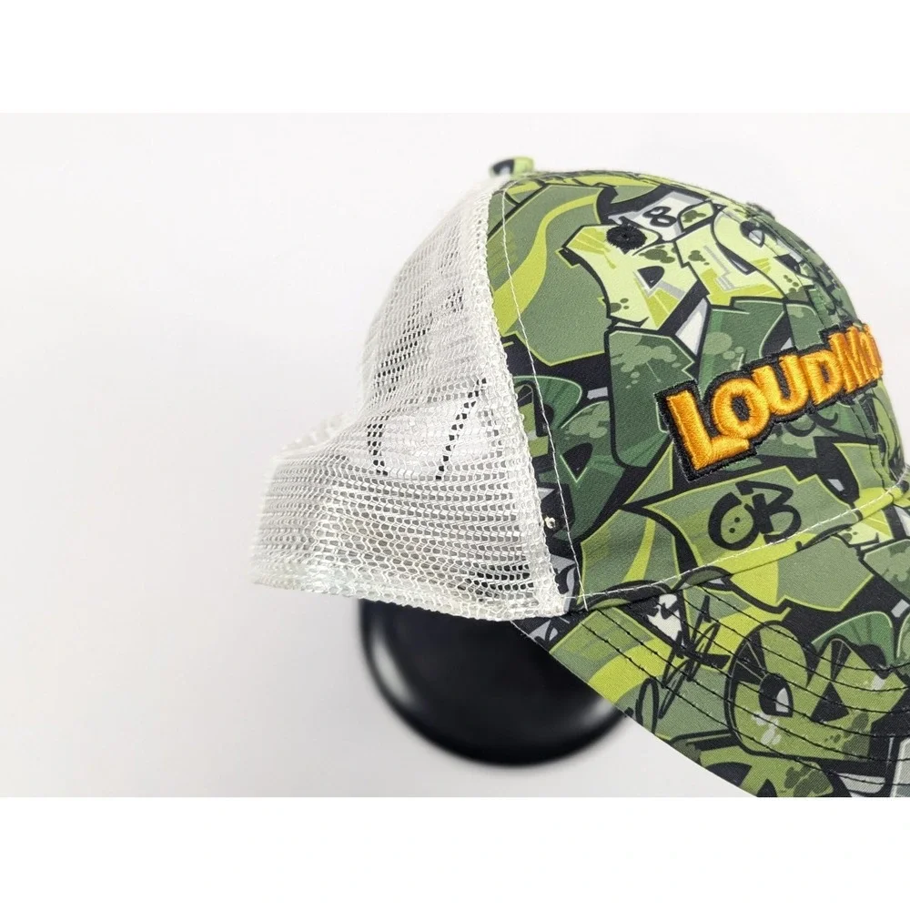 Loudmouth Golf LM Hat Trucker Snapback Cap Graffiti‎ Green Yellow Came To Win